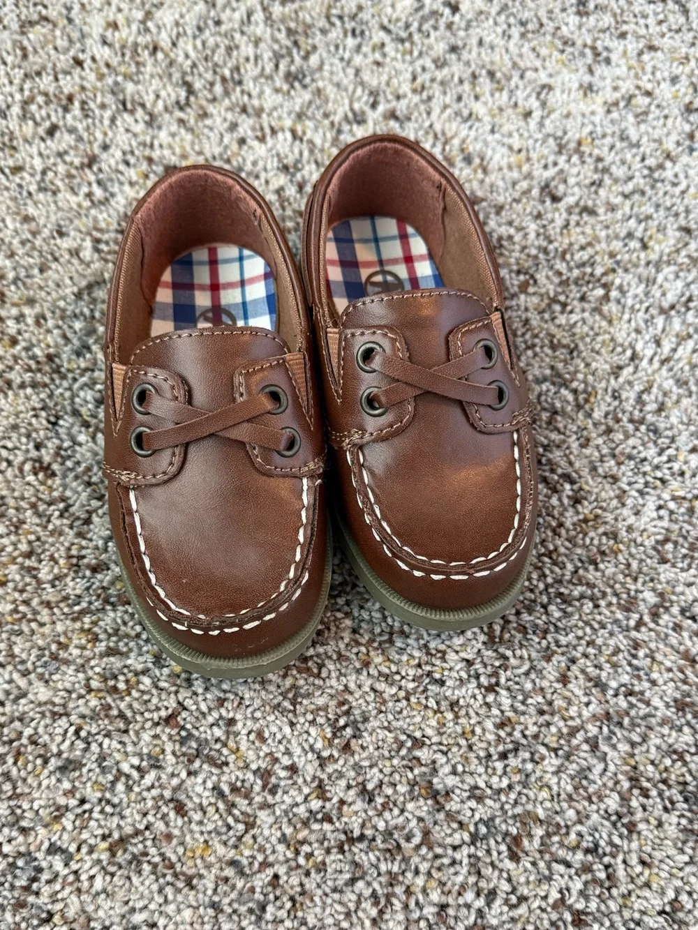 Toddler Boys Brown Dress Shoes - Slip On Loafers. Size 7